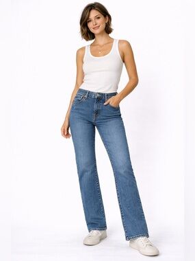 Levi’s Classic Relaxed Bootcut Jeans Mid Rise Stretch Denim Blue Western 10